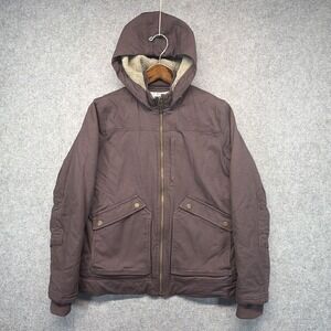 Duluth Trading Canvas Coat Jacket Fire Hose Hooded Brown Mens Small